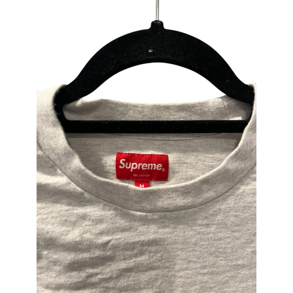 Supreme Box Logo Gray Long Sleeve Cotton Crew Neck T-Shirt Size Medium Casual - Picture 2 of 6